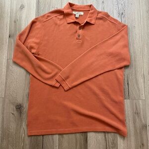 Vintage Tommy Bahama silk blend long sleeve polo sweater men’s L resort wear
